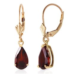 ALARRI 2.45 Carat 14K Solid Gold Leverback Earrings Garnet