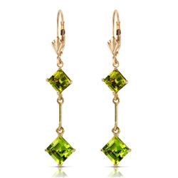 ALARRI 3.75 Carat 14K Solid Gold Leverback Earrings Peridot