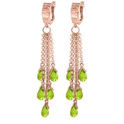 ALARRI 7.3 Carat 14K Solid Rose Gold Chandelier Earrings Peridot