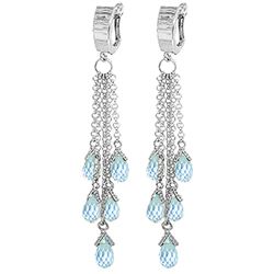 ALARRI 7.3 Carat 14K Solid Gold Not Casual As Rain Blue Topaz Earrings