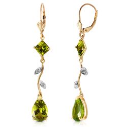 ALARRI 3.97 CTW 14K Solid Gold Romance Peridot Earrings