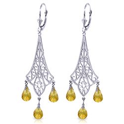 ALARRI 4.2 Carat 14K Solid White Gold Chandelier Earrings Briolette Citrine