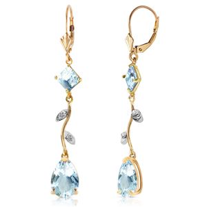 ALARRI 3.97 Carat 14K Solid Gold Chandelier Earrings Natural Diamond Aqua