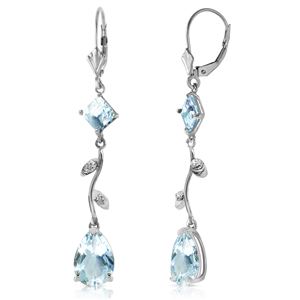 ALARRI 3.97 Carat 14K Solid White Gold Chandelier Earrings Natural Diamond Aquamar