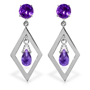 ALARRI 2.4 CTW 14K Solid White Gold Chandelier Earrings Amethyst