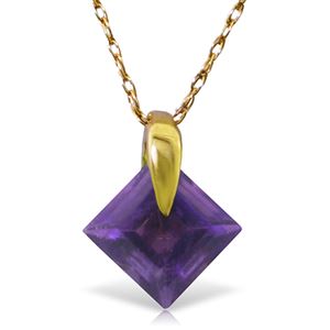 ALARRI 1.16 Carat 14K Solid Gold Necklace Natural Purple Amethyst