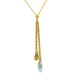 ALARRI 1.4 Carat 14K Solid Gold Necklace Blue Topaz And Citrine