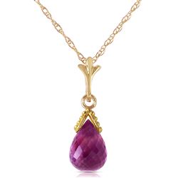 ALARRI 2.3 CTW 14K Solid Gold Necklace Briolette Purple Amethyst