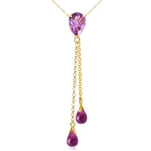 ALARRI 3.75 Carat 14K Solid Gold Necklace Purple Amethyst