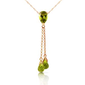 ALARRI 14K Solid Rose Gold Necklace w/ Peridots