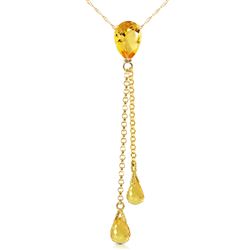 ALARRI 3.75 Carat 14K Solid Gold Necklace Citrine