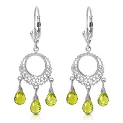 ALARRI 3.75 Carat 14K Solid White Gold Not Single Anymore Peridot Earrings