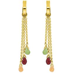 ALARRI 4.9 Carat 14K Solid Gold Chandelier Earrings Multi Gemstones