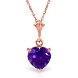 ALARRI 1.15 CTW 14K Solid Rose Gold Necklace Natural Purple Amethyst