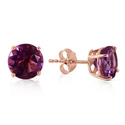 ALARRI 3.1 Carat 14K Solid Rose Gold Anna Amethyst Stud Earrings