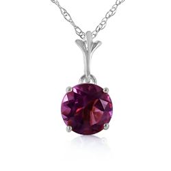 ALARRI 1.15 Carat 14K Solid White Gold Moist Darkness Amethyst Necklace