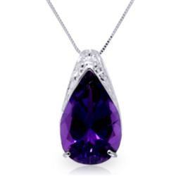 ALARRI 5 CTW 14K Solid White Gold Evening Wind Amethyst Necklace