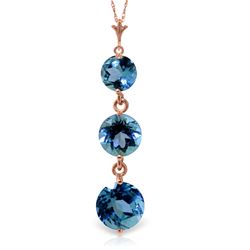 ALARRI 3.6 Carat 14K Solid Rose Gold Rainfall Blue Topaz Necklace