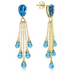 ALARRI 15.5 Carat 14K Solid Gold Playful Blue Topaz Earrings