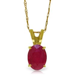 ALARRI 1 Carat 14K Solid Gold Necklace Natural Ruby