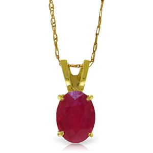 ALARRI 1 Carat 14K Solid Gold Necklace Natural Ruby