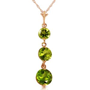 ALARRI 3.6 CTW 14K Solid Rose Gold Necklace Natural Peridot