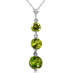 ALARRI 3.6 Carat 14K Solid White Gold Necklace Natural Peridot