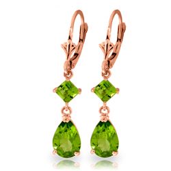 ALARRI 4.5 CTW 14K Solid Rose Gold Laughter Peridot Earrings