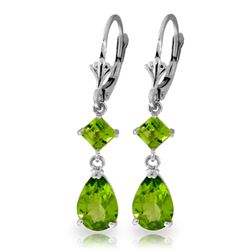 ALARRI 4.5 CTW 14K Solid White Gold My Heart In Your Hands Peridot Earrings