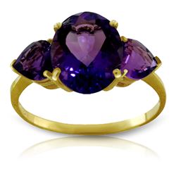 ALARRI 4 Carat 14K Solid Gold Lavender Hue Amethyst Ring