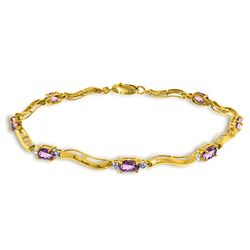 ALARRI 2.16 Carat 14K Solid Gold Tennis Bracelet Diamond Amethyst