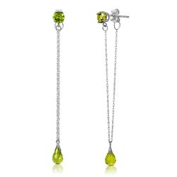 ALARRI 3.15 Carat 14K Solid White Gold Chandelier Earrings Natural Peridot