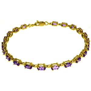 ALARRI 5.5 CTW 14K Solid Gold Tennis Bracelet Amethyst