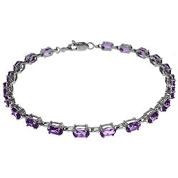 ALARRI 5.5 Carat 14K Solid White Gold Tennis Bracelet Amethyst