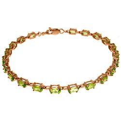 ALARRI 14K Solid Rose Gold Tennis Bracelet w/ Peridots