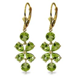 ALARRI 5.32 CTW 14K Solid Gold Petals Peridot Earrings