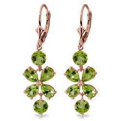 ALARRI 5.32 Carat 14K Solid Rose Gold Flower Peridot Earrings