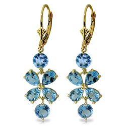 ALARRI 5.32 Carat 14K Solid Gold Chandelier Earrings Natural Blue Topaz