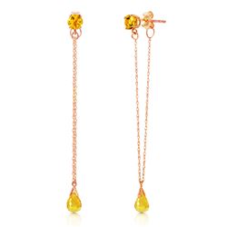 ALARRI 14K Solid Rose Gold Chandelier Earrings w/ Citrines