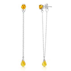 ALARRI 3.15 Carat 14K Solid White Gold Chandelier Earrings Citrine