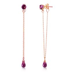 ALARRI 14K Solid Rose Gold Chandelier Earrings w/ Natural Amethysts