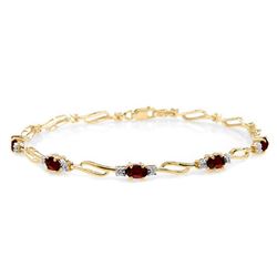 ALARRI 3.39 CTW 14K Solid Gold Tennis Bracelet Garnet Diamond