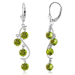 ALARRI 4.95 Carat 14K Solid White Gold Isabel Archer Peridot Earrings