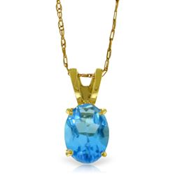 ALARRI 0.85 Carat 14K Solid Gold Sheltering Sky Blue Topaz Necklace