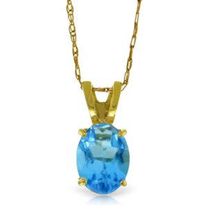 ALARRI 0.85 Carat 14K Solid Gold Sheltering Sky Blue Topaz Necklace