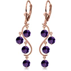 ALARRI 4.95 Carat 14K Solid Rose Gold Amethyst Drop Earrings