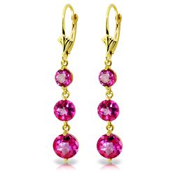 ALARRI 7.2 Carat 14K Solid Gold Chandelier Earrings Pink Topaz