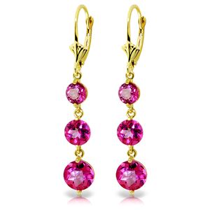 ALARRI 7.2 Carat 14K Solid Gold Chandelier Earrings Pink Topaz