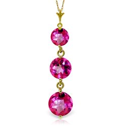 ALARRI 3.6 Carat 14K Solid Gold Necklace Natural Pink Topaz