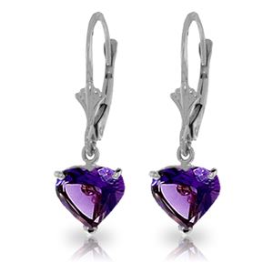 ALARRI 3.25 Carat 14K Solid White Gold First Time Amethyst Earrings